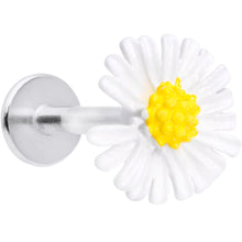Load image into Gallery viewer, 16G 5/16 White Daisy Flower Labret Monroe Tragus