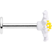 Load image into Gallery viewer, 16G 5/16 White Daisy Flower Labret Monroe Tragus