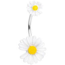 Load image into Gallery viewer, White Double Flower Double Mount Belly Ring