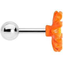 Load image into Gallery viewer, 16G 1/4 Orange Daisy Flower Cartilage Tragus Earring