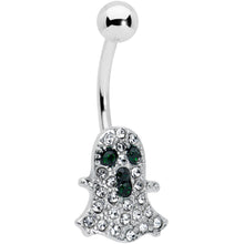 Load image into Gallery viewer, Clear Black Gem Halloween Scary Ghost Belly Ring