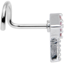 Load image into Gallery viewer, 20G 7mm Pink Gem Open Key Left Nose Screw