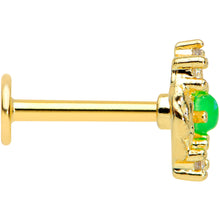 Load image into Gallery viewer, 16G 5/16 Green Faux Opal Gold Tone Harvest Wreath Labret Tragus