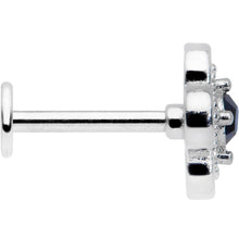 Load image into Gallery viewer, 16G 5/16 Blue Gem Stylized Deco Cross Labret Monroe Tragus