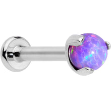Load image into Gallery viewer, 16G 5/16 Purple Synth Opal ASTM F-136 Implant Grade Titanium Internal Thread Labret