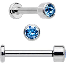Load image into Gallery viewer, 16G 5/16 Aqua Gem Grade 23 Titanium Internally Threaded Labret