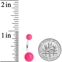 Load image into Gallery viewer, Grade 23 Titanium Hot Pink Ball End Belly Ring