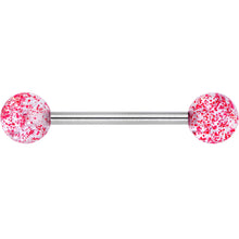 Load image into Gallery viewer, Grade 23 Titanium Red Glitter Ball Barbell Tongue Ring