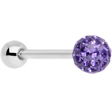 Load image into Gallery viewer, Purple Gem Disco Ball Barbell Tongue Ring