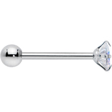 Load image into Gallery viewer, Aurora CZ Gem Round Top Barbell Tongue Ring