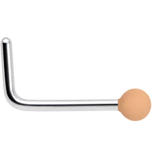 Load image into Gallery viewer, 20G 7mm Tan Matte 2mm L Shaped Nose Ring