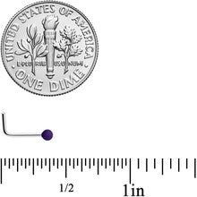 Load image into Gallery viewer, 20G 7mm Purple Matte 2mm L Shaped Nose Ring
