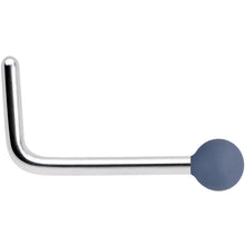 Load image into Gallery viewer, 20G 7mm Dark Grey Matte 2mm L Shaped Nose Ring