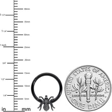 Load image into Gallery viewer, 16G 3/8 Black Creepy Insect Halloween Hinged Segment Ring