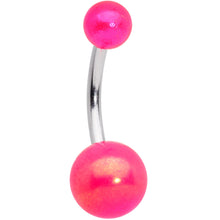 Load image into Gallery viewer, Pink Gem White Pink Flower Pearlescent Belly Ring Set of 3