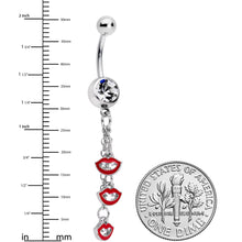 Load image into Gallery viewer, Clear Gem Vampire Fangs Halloween Dangle Belly Ring