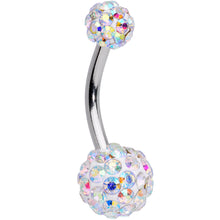 Load image into Gallery viewer, Aurora Clear Gem Rose Gold Tone Flower Belly Ring Set of 3