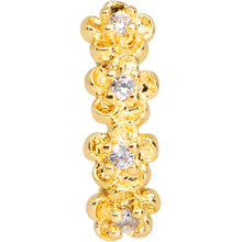 Load image into Gallery viewer, 20G 5/16 Clear CZ Gem Gold Tone Flowers Nose Hoop