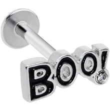 Load image into Gallery viewer, 16G 5/16 Clear Gem Black Boo Halloween Labret Monroe Tragus