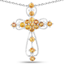 Load image into Gallery viewer, 2.24 Carat Genuine Yellow Sapphire .925 Sterling Silver Pendant