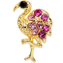 Load image into Gallery viewer, 16G 1/4 Pink Gem Gold Tone Fashion Flamingo Cartilage Tragus