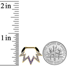 Load image into Gallery viewer, 16G 5/16 Clear Purple Gem Gold Tone Lightning Cartilage Clicker