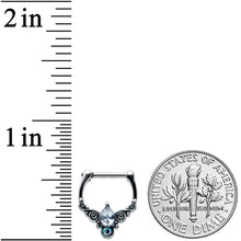 Load image into Gallery viewer, 16G 5/16 Clear Aurora Gem Scrolling Drop Cartilage Clicker