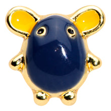 Load image into Gallery viewer, 16G 1/4 Gold Tone Black Mouse Cartilage Tragus Earring