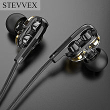 Load image into Gallery viewer, STEVVEX Wired Earphone Headphones with Microphone Dual Driver Phone Earphones Type C Ear phones