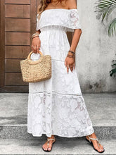 Load image into Gallery viewer, White Stylish Off-Shoulder Maxi Dress Elegant Short Sleeve Summer Dress