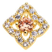 Load image into Gallery viewer, 20G 1/4 Clear CZ Gem Gold Tone Rhombus Royale Nose Bone