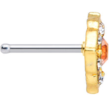 Load image into Gallery viewer, 20G 1/4 Clear CZ Gem Gold Tone Rhombus Royale Nose Bone