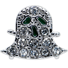 Load image into Gallery viewer, 16G 1/4 Clear Gem Scary Ghost Halloween Labret Monroe Tragus