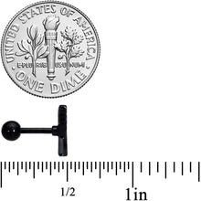 Load image into Gallery viewer, 16G 1/4 Black Scissor Comb Hair Cartilage Tragus Earring Set of 3