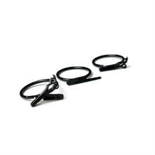 Load image into Gallery viewer, 16G 1/4 Black Scissor Comb Hair Cartilage Tragus Earring Set of 3