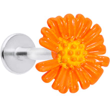 Load image into Gallery viewer, 16G 5/16 Orange Daisy Flower Labret Monroe Tragus