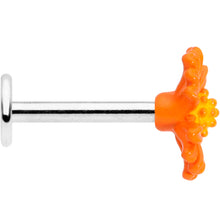 Load image into Gallery viewer, 16G 5/16 Orange Daisy Flower Labret Monroe Tragus