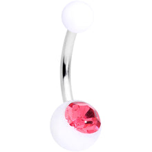 Load image into Gallery viewer, Clear Pink Gem Flower Belly Ring Set of 3