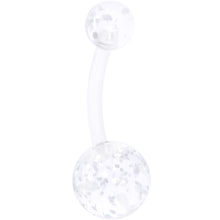 Load image into Gallery viewer, Clear Gem Faux Turquoise UV Glow Belly Ring Set of 4