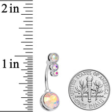 Load image into Gallery viewer, Aurora CZ Gem Purple UV Glow Belly Ring Set of 3