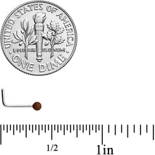 Load image into Gallery viewer, 20G 7mm Dark Brown Matte 2mm L Shaped Nose Ring
