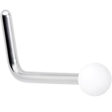 Load image into Gallery viewer, 20G 7mm White Matte 2mm L Shaped Nose Ring