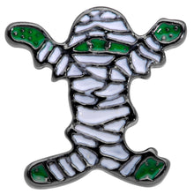 Load image into Gallery viewer, 16G 1/4 Black Plated Green White Mummy Halloween Cartilage Tragus