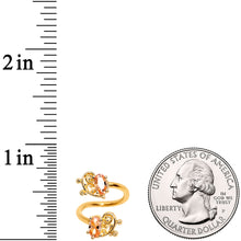 Load image into Gallery viewer, Yellow Gem Gold Tone Half Heart Spiral Twister Belly Ring
