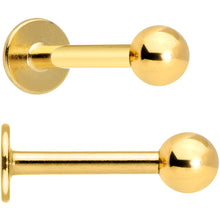 Load image into Gallery viewer, 16G 5/16 Blue Clear Gem Gold Tone Star Labret Tragus Set of 3
