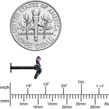 Load image into Gallery viewer, 16G 5/16 Clear Gem Black Iris Flower Labret Monroe Tragus