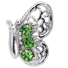 Load image into Gallery viewer, 20G 5/16 Green Gem Lacy Butterfly Nose Hoop