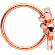 Load image into Gallery viewer, 20G 5/16 Clear Gem Rose Gold Tone Glam Butterfly Flower Nose Hoop