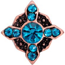 Load image into Gallery viewer, 20G 1/4 Aqua Gem Rose Gold Tone Renaissance Nose Bone