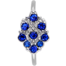 Load image into Gallery viewer, 20G 5/16 Blue CZ Gem Chandelier Nose Hoop